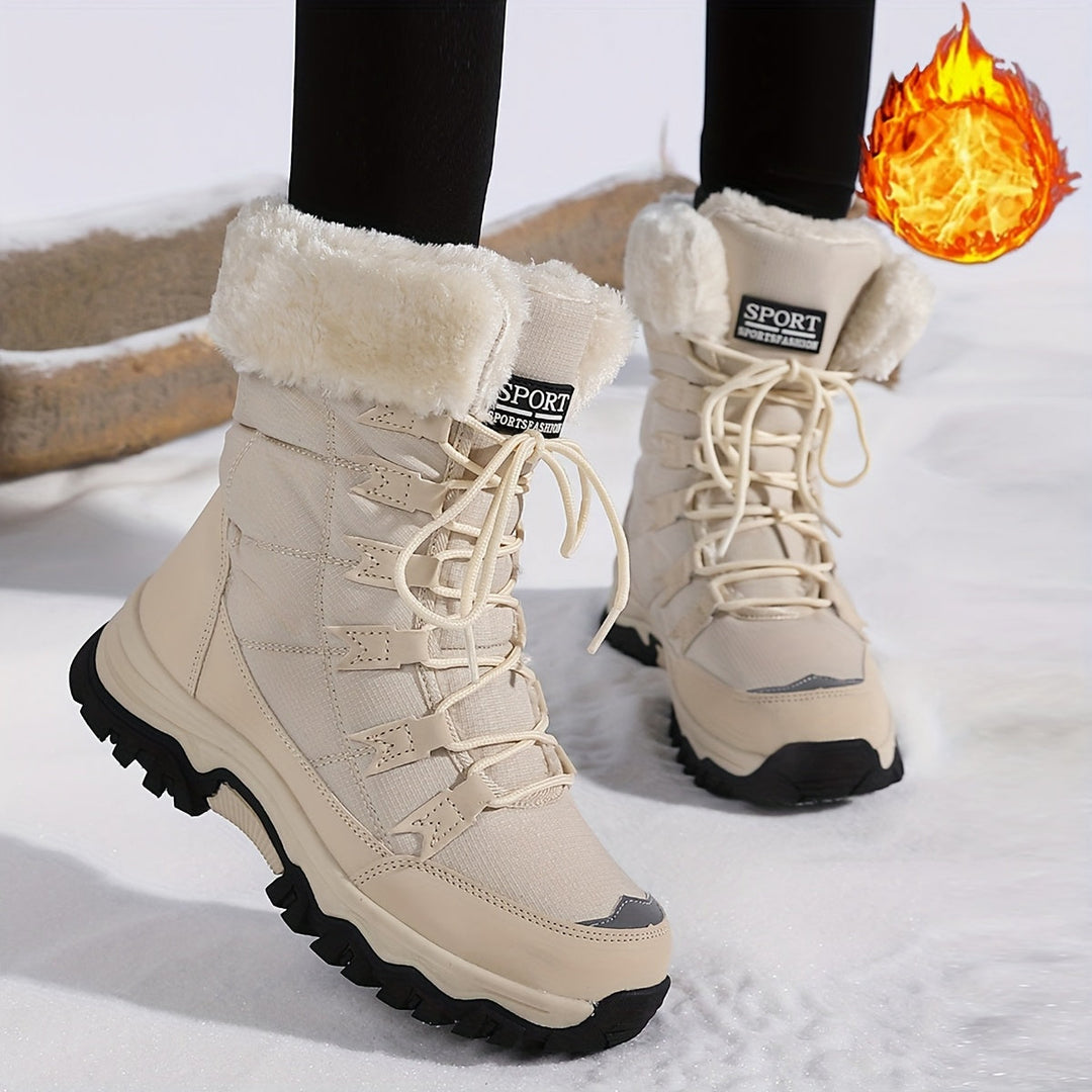 Women's Platform Boots in Beige