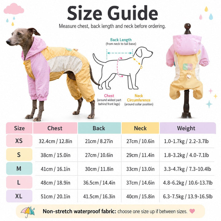 Waterproof Dog Rain Suit for Rainy Walks | Full-Body Mud & Splash Protection