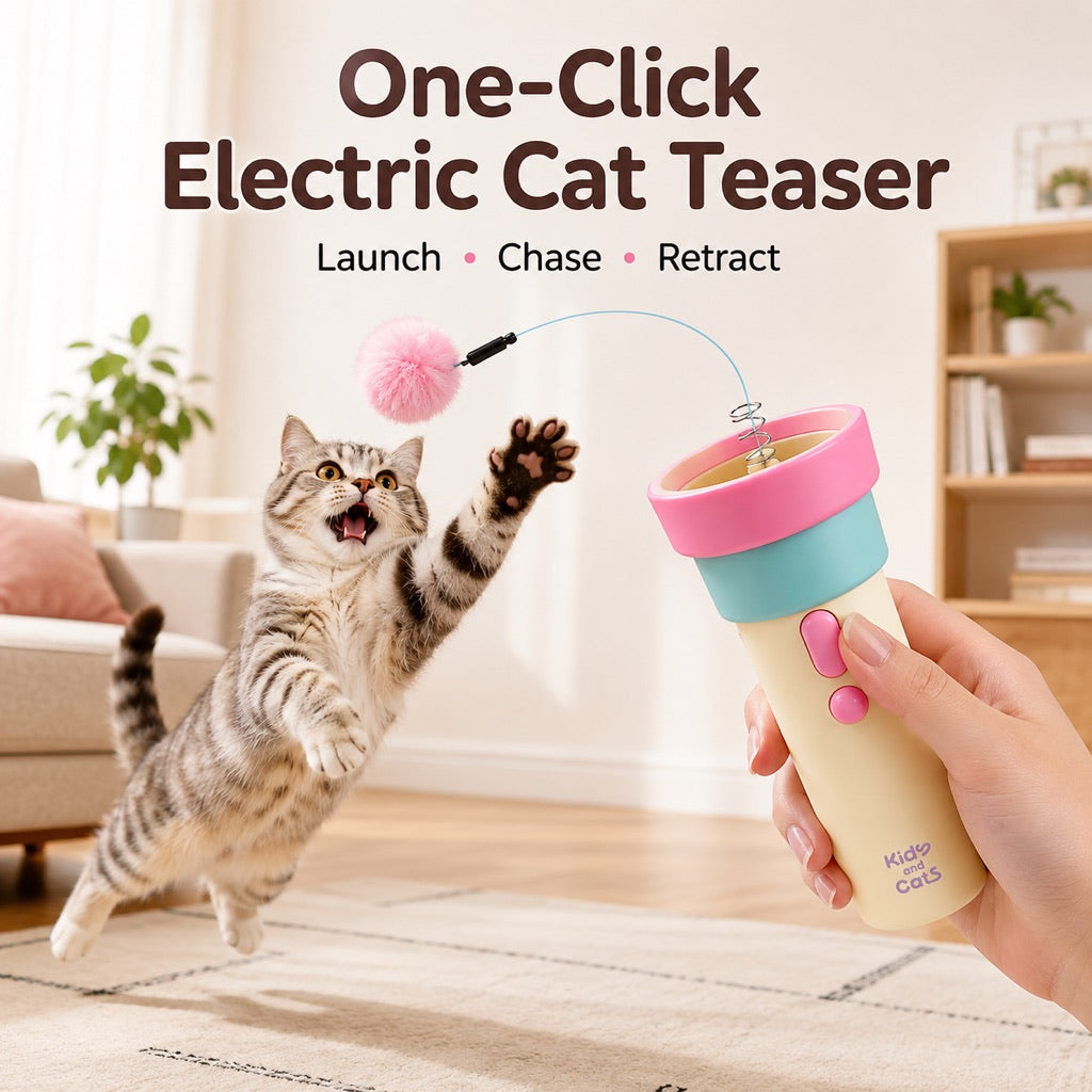 One-Click Electric Cat Teaser Launcher for Indoor Cats