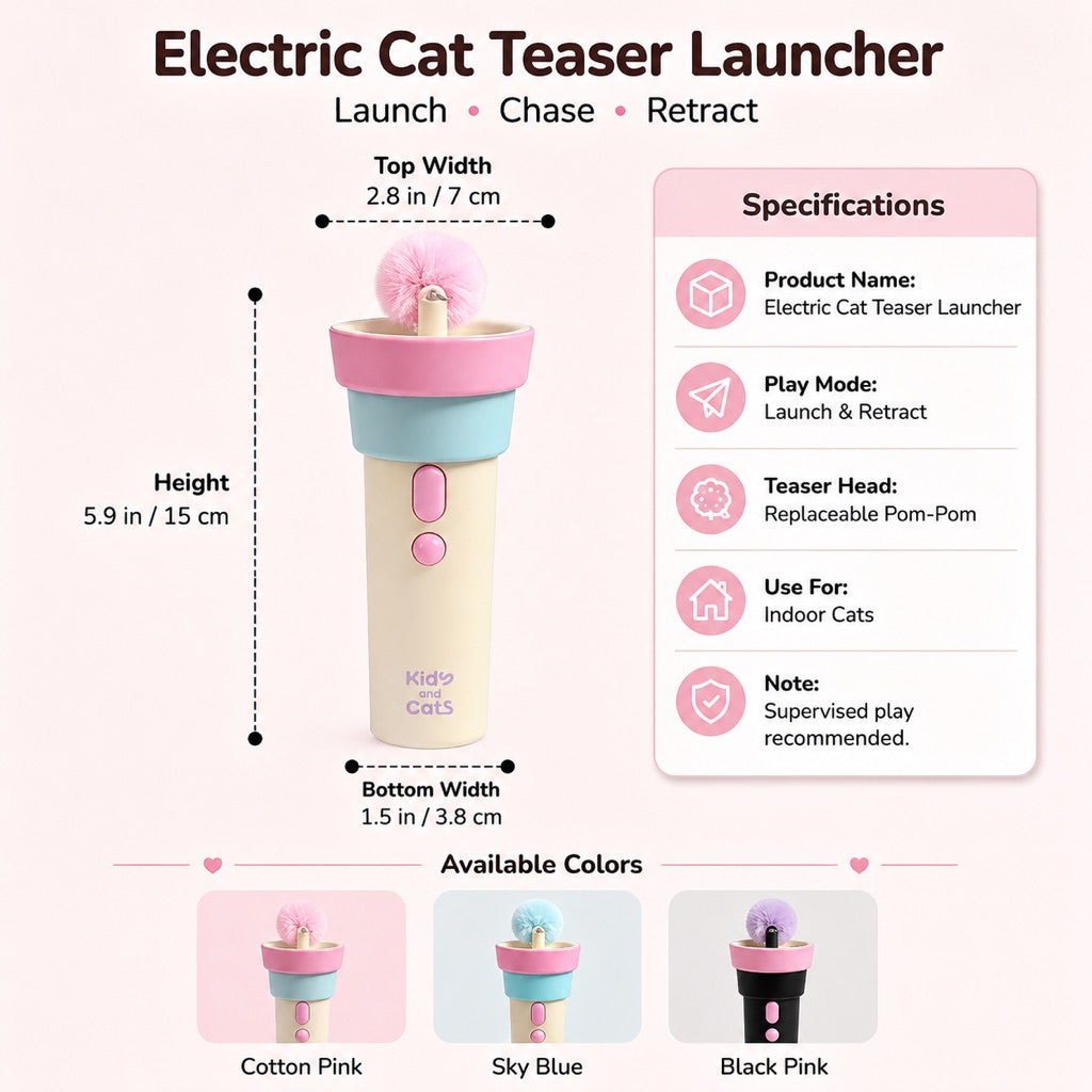 One-Click Electric Cat Teaser Launcher for Indoor Cats