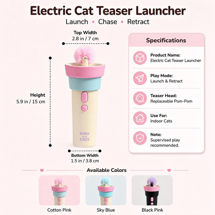 One-Click Electric Cat Teaser Launcher for Indoor Cats