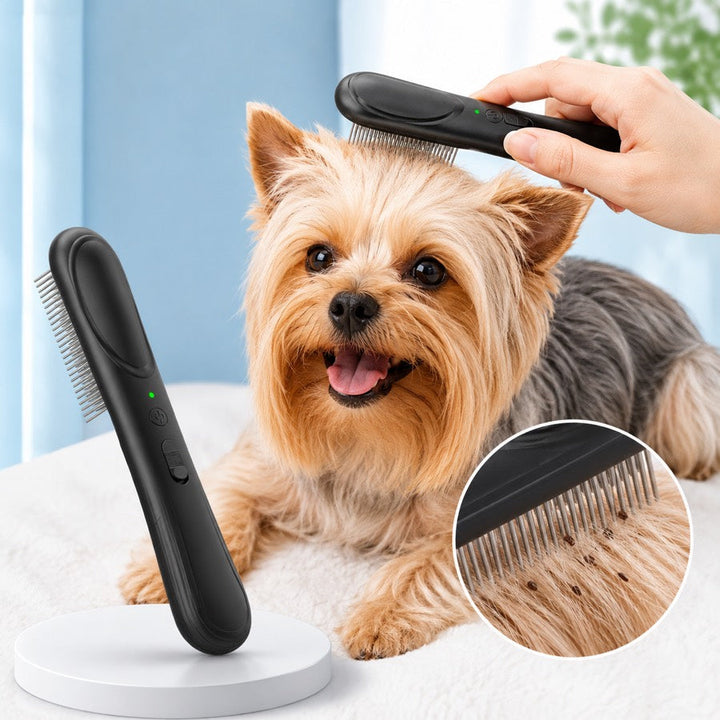 Electric Flea Comb for Dogs & Cats | At-Home Flea Check & Loose Hair Grooming Without Sprays