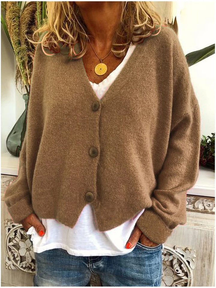 Women's Oversized Cardigan for Layering in Khaki