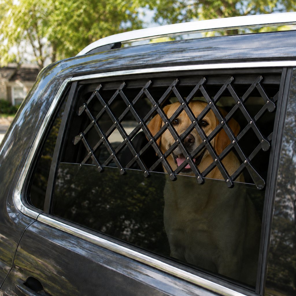 Expandable Dog Car Window Guard for Car Rides | Adjustable Rear Window Barrier for Curious Dogs