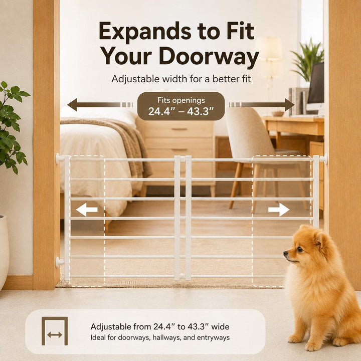 No-Drill Expandable Pet Gate for Doorways | Adjustable Indoor Barrier for Small Dogs