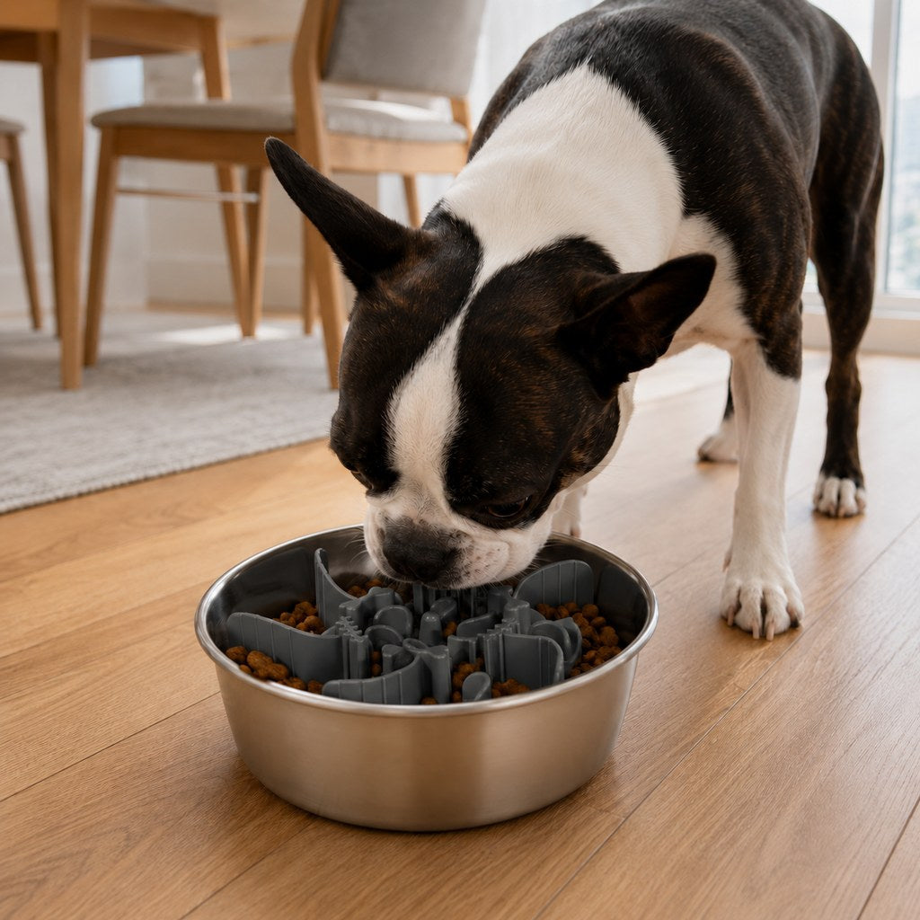Fishbone Slow Feeder Bowl Insert for Fast-Eating Dogs