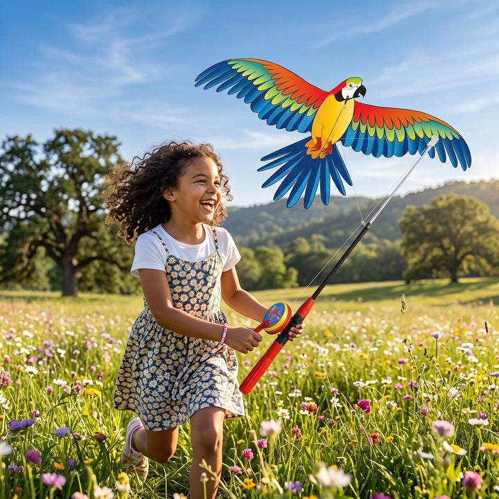 Flapping Bird Kite for Kids with Reel Handle for Outdoor Garden Play