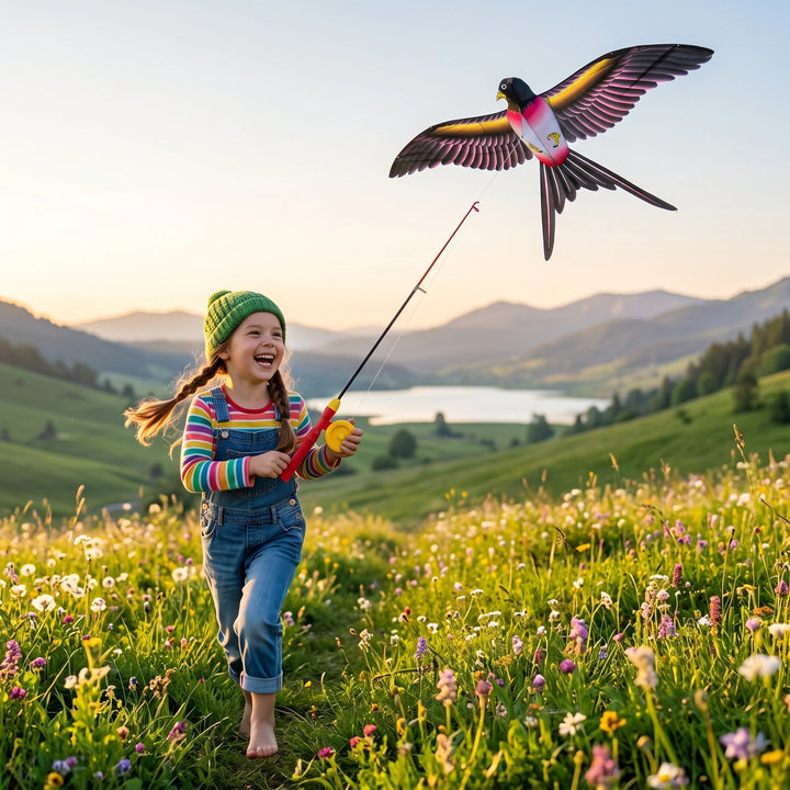 Flapping Bird Kite for Kids with Reel Handle for Outdoor Garden Play