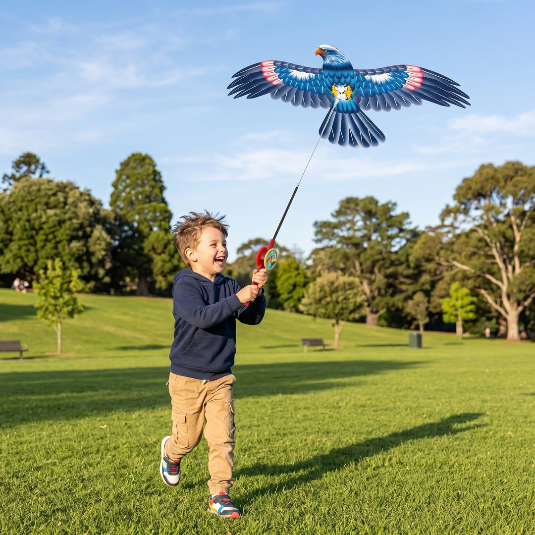 Flapping Bird Kite for Kids with Reel Handle for Outdoor Garden Play