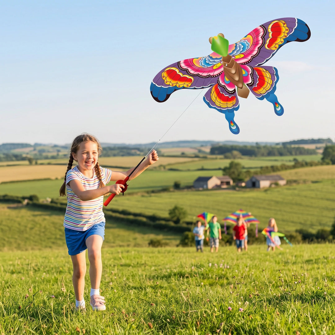 Flapping Bird Kite for Kids with Reel Handle for Outdoor Garden Play