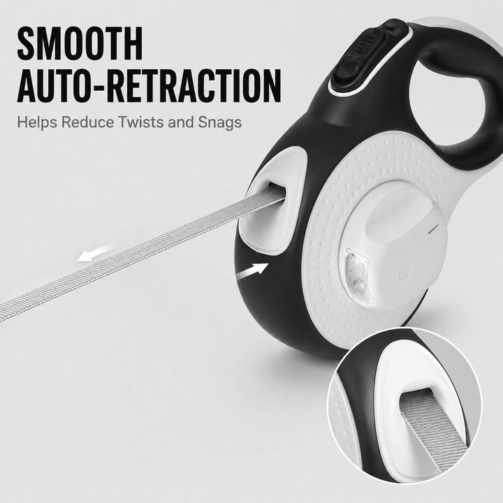 LED Retractable Dog Leash for Evening Walks