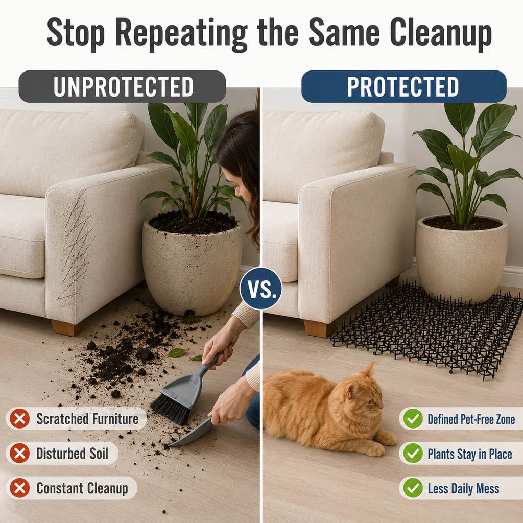 Flexible Cat Deterrent Mat for Sofas & Gardens | Protect Furniture and Plants