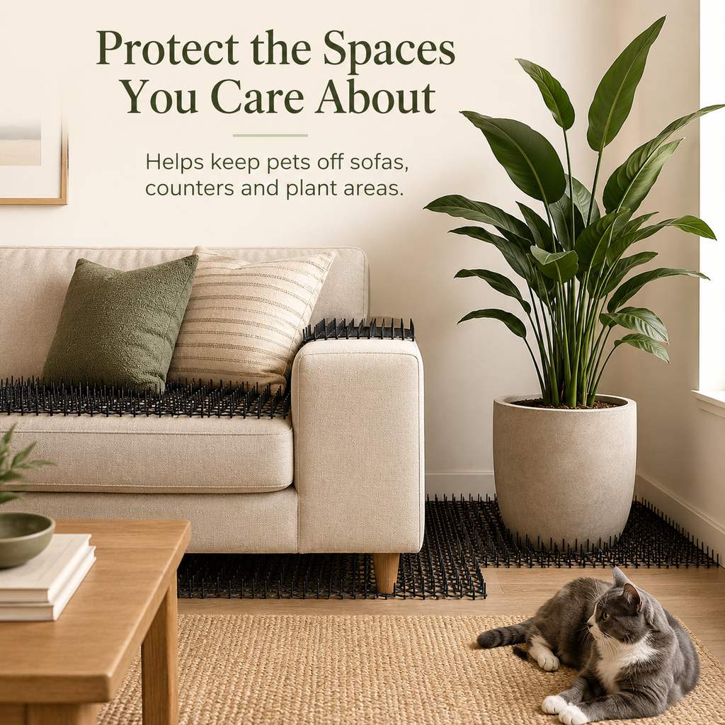 Flexible Cat Deterrent Mat for Sofas & Gardens | Protect Furniture and Plants