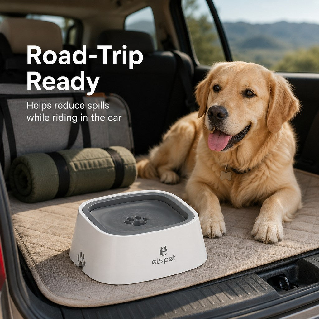 Floating Pet Water Bowl for Home & Car | Less Splash, Cleaner Floors