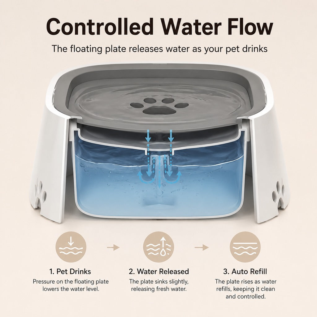 Floating Pet Water Bowl for Home & Car | Less Splash, Cleaner Floors