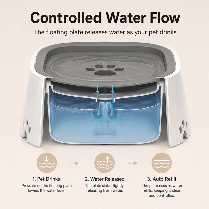 Floating Pet Water Bowl for Home & Car | Less Splash, Cleaner Floors