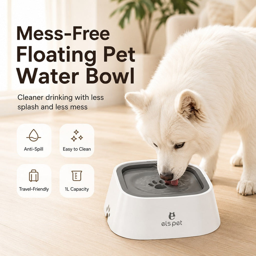 Floating Pet Water Bowl for Home & Car | Less Splash, Cleaner Floors