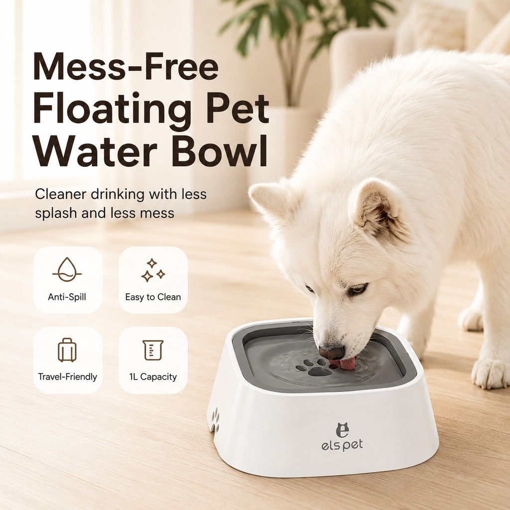Floating Pet Water Bowl for Home & Car | Less Splash, Cleaner Floors