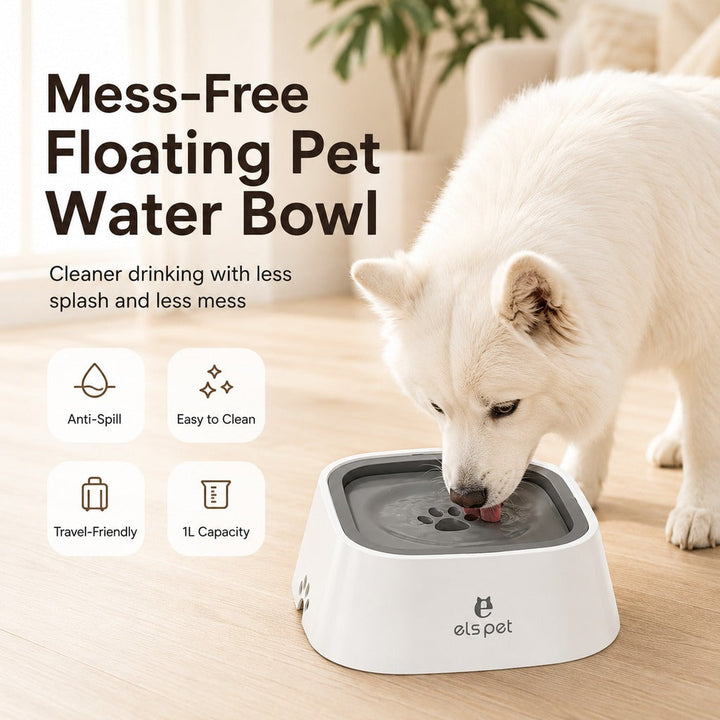 Floating Pet Water Bowl for Home & Car | Less Splash, Cleaner Floors