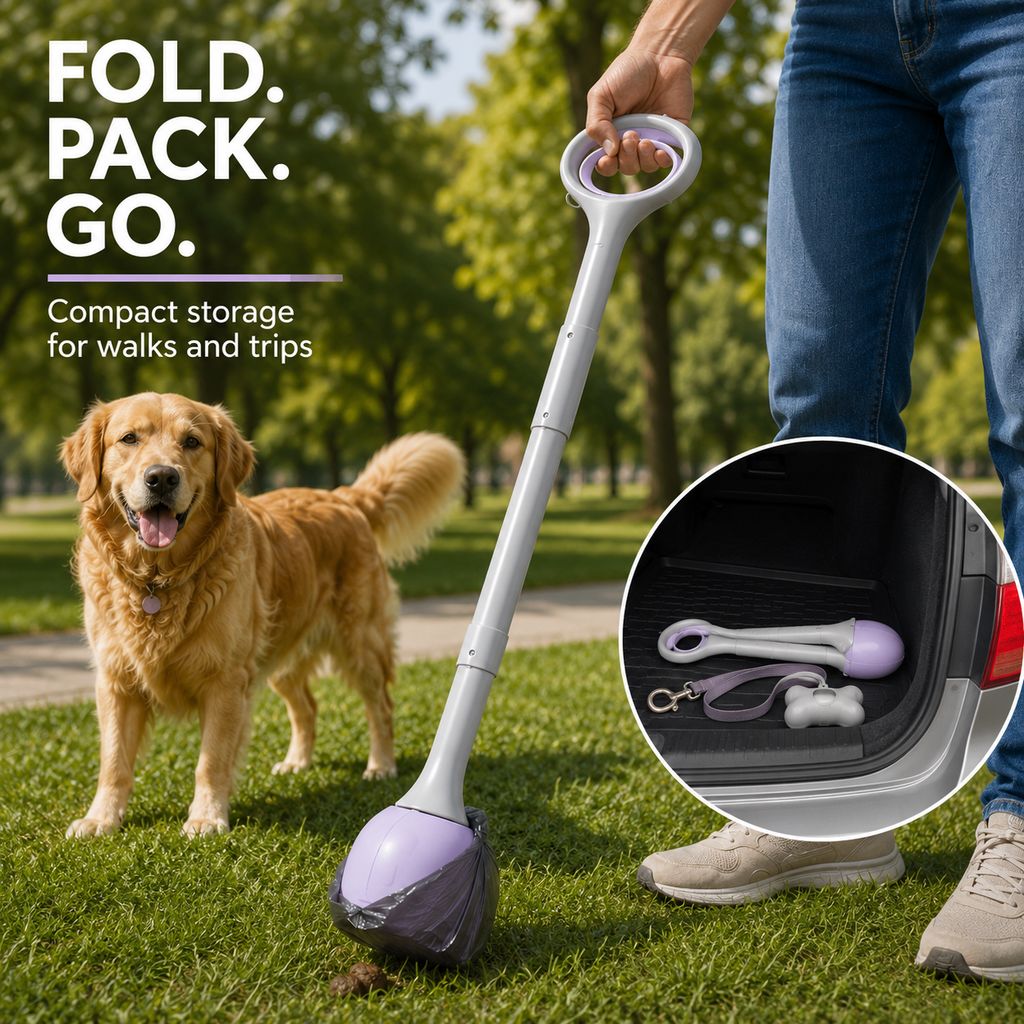 Dog Pooper Scooper for Walks & Yard Cleanup