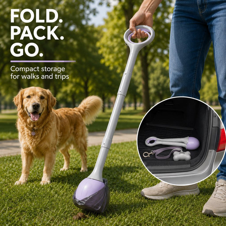 Dog Pooper Scooper for Walks & Yard Cleanup