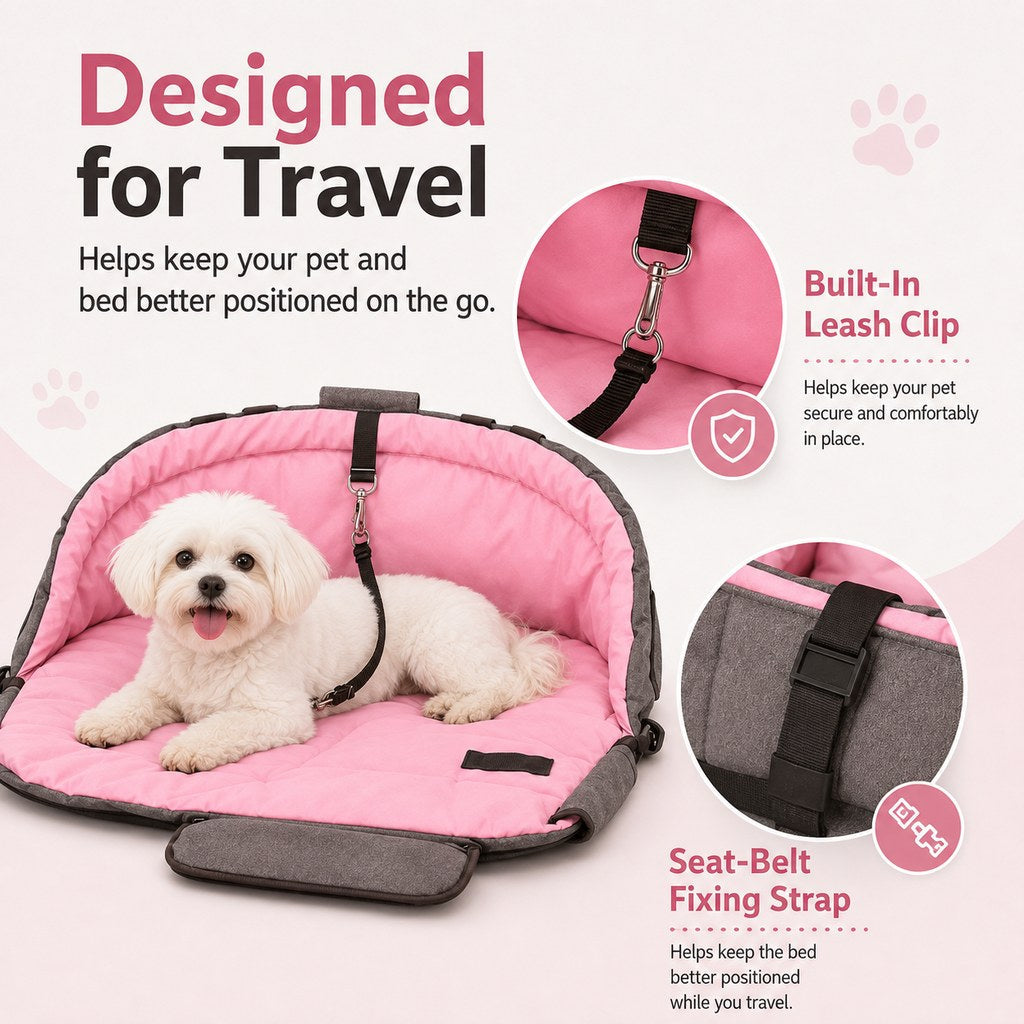 2-in-1 Foldable Dog Travel Bed & Carry Bag