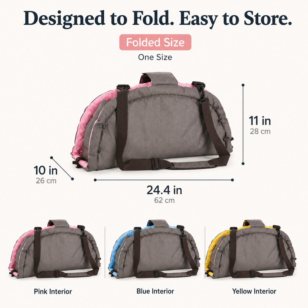 2-in-1 Foldable Dog Travel Bed & Carry Bag