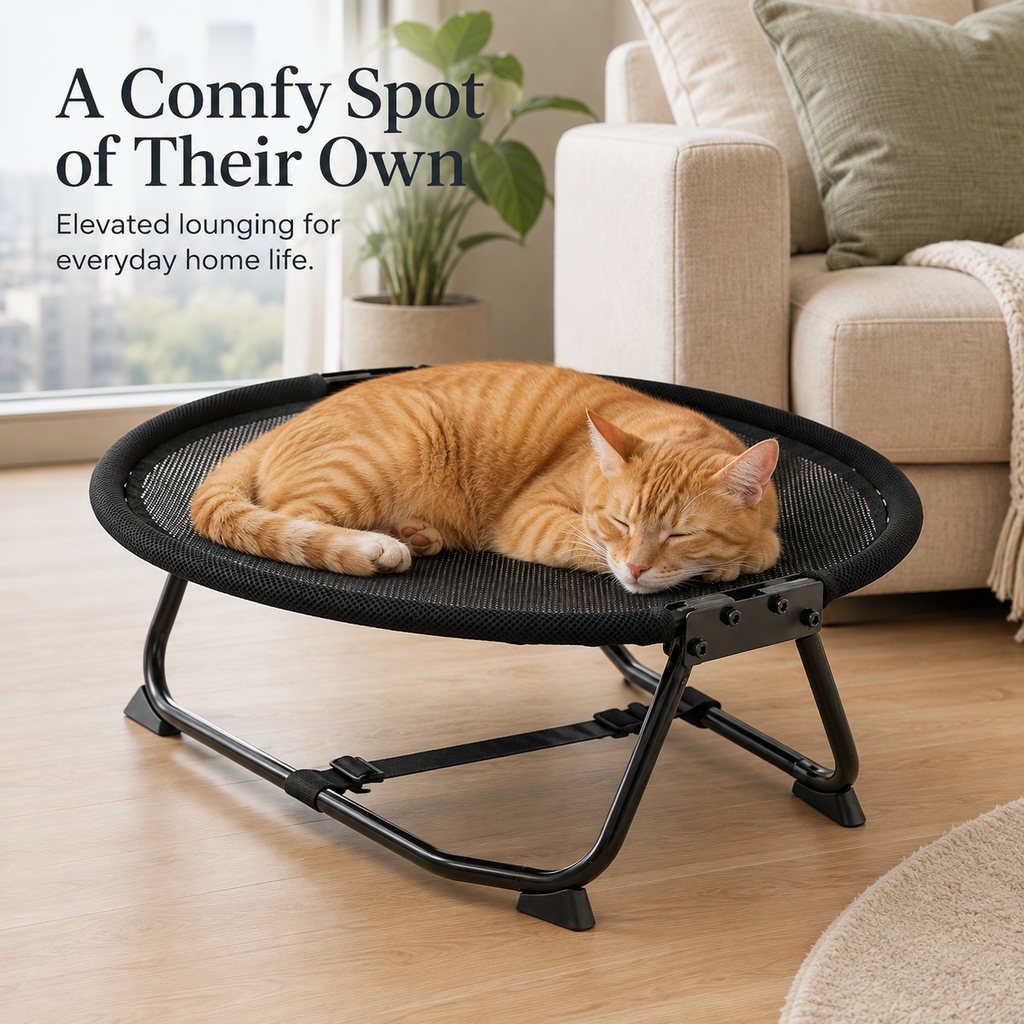 Foldable Elevated Pet Cot for Cats & Small Dogs
