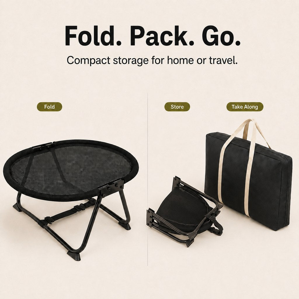 Foldable Elevated Pet Cot for Cats & Small Dogs