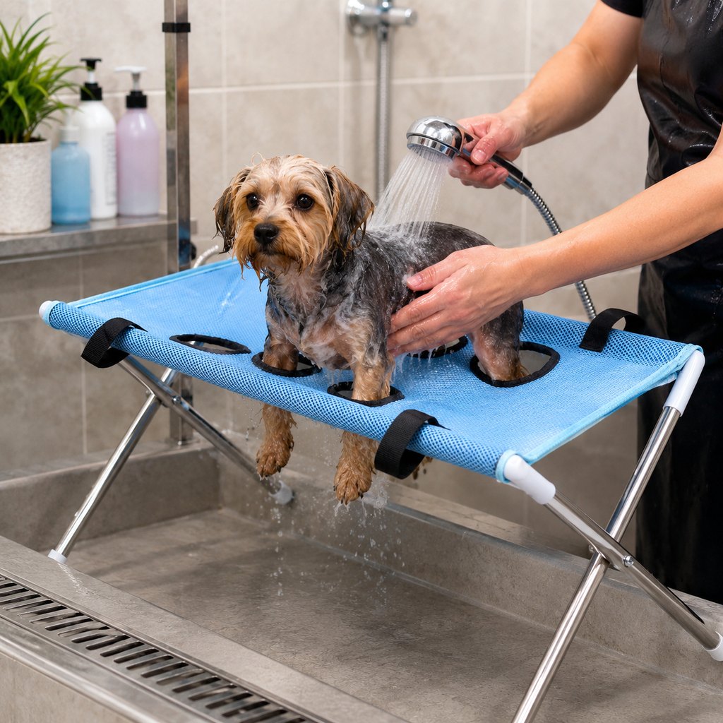 Foldable Pet Grooming Stand for Cats & Small Dogs