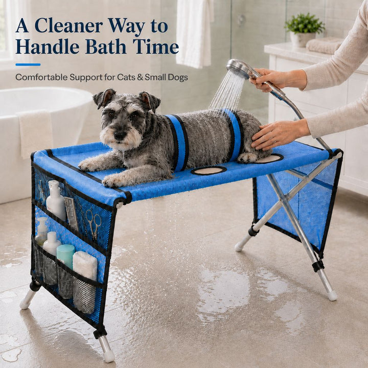 Foldable Pet Grooming Table with 4 Leg Openings