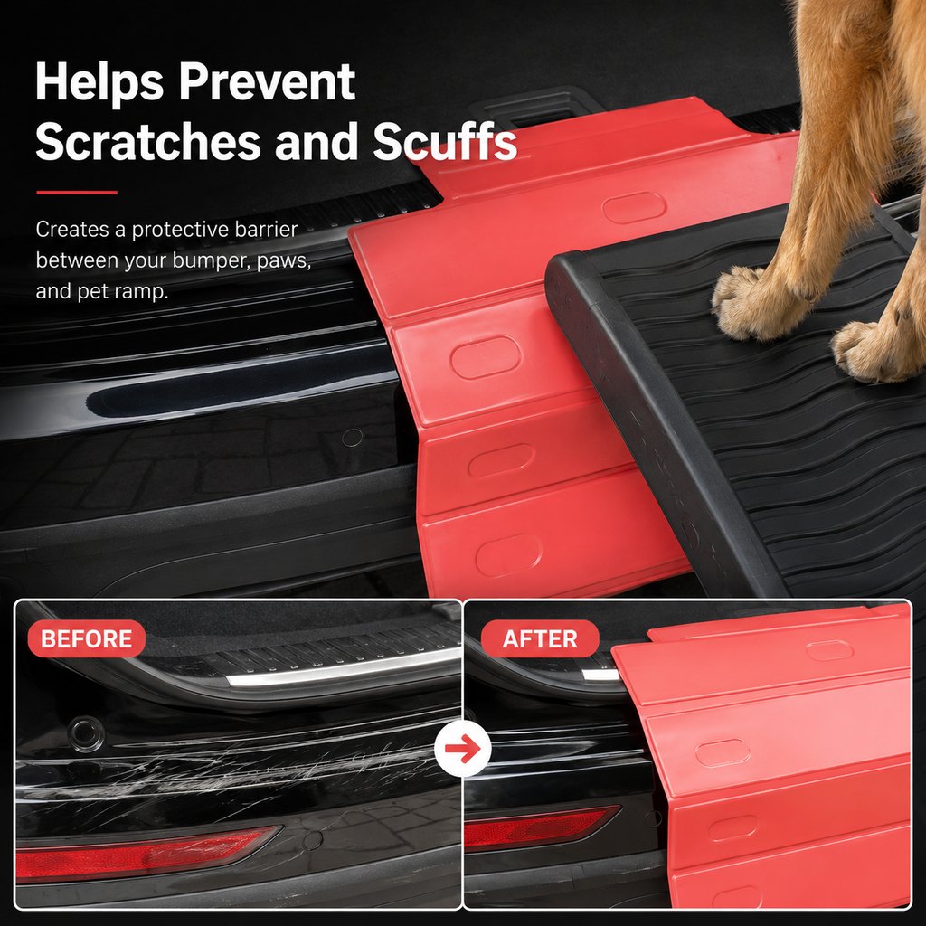 Foldable Pet Ramp Bumper Protector Mat for SUVs