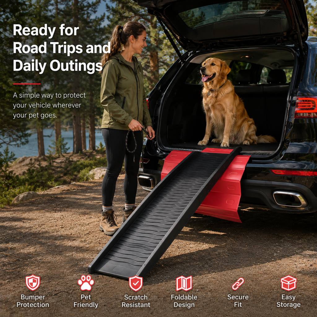 Foldable Pet Ramp Bumper Protector Mat for SUVs
