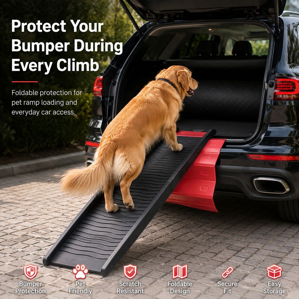 Foldable Pet Ramp Bumper Protector Mat for SUVs
