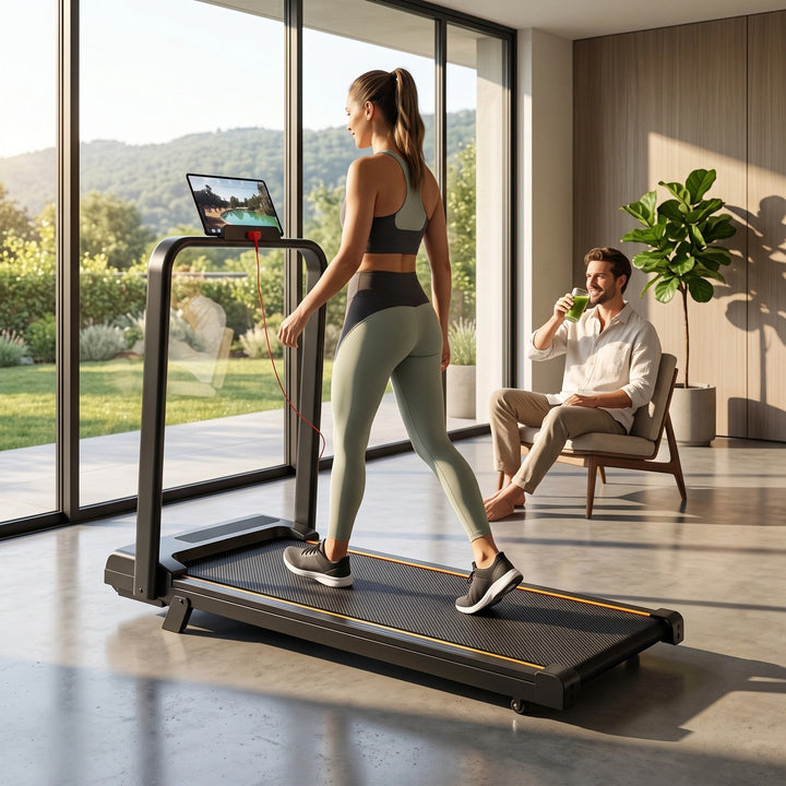 Foldable Walking Pad Treadmill with Bluetooth App Control