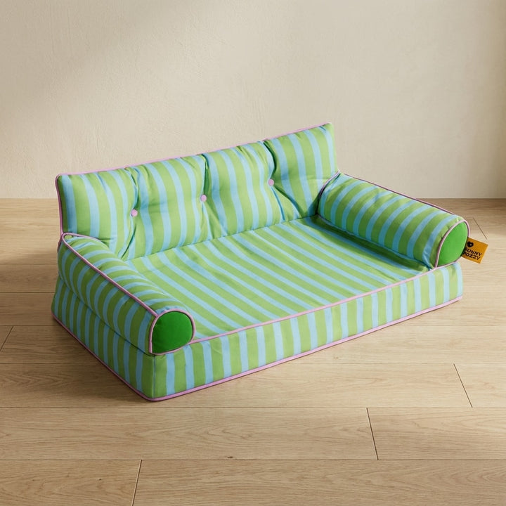 Foldable Waterproof Dog Sofa Bed with Removable Washable Cover and Raised Sides