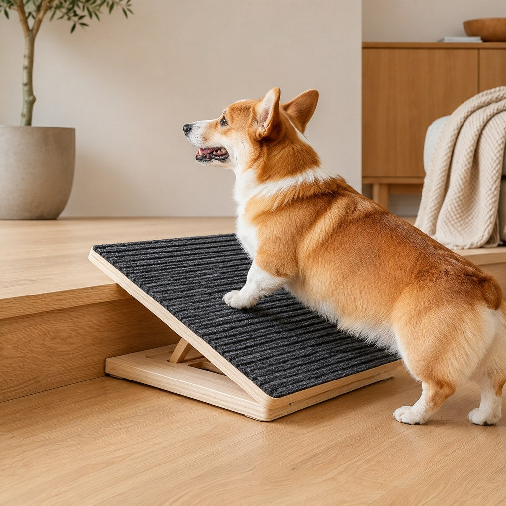 Foldable Wooden Dog Stairs for Small Dogs | Non-Slip Pet Ramp for Sofa, Bed & Indoor Steps