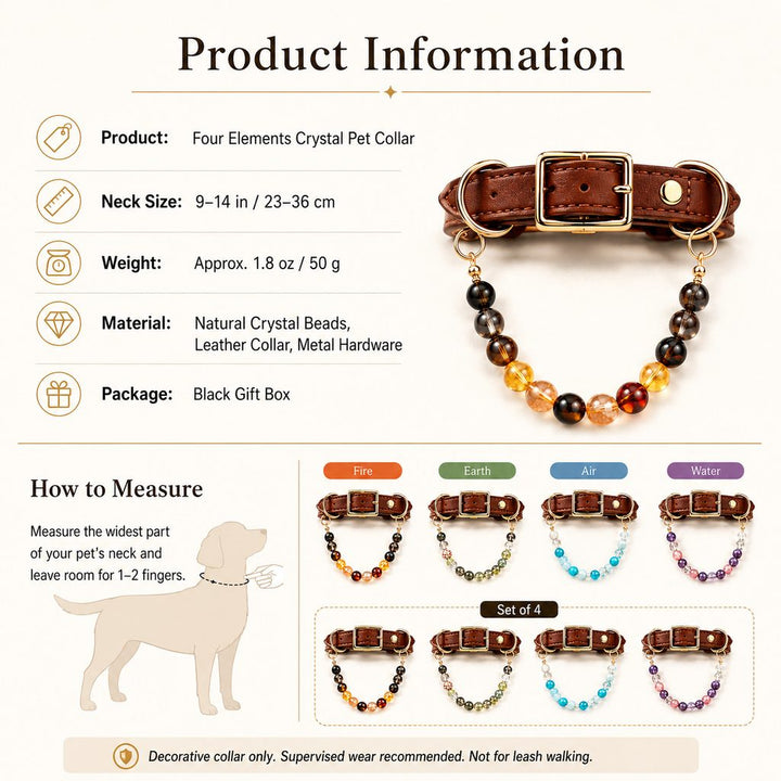 Four Elements Crystal Pet Collar Gift Box for Cats & Small Dogs