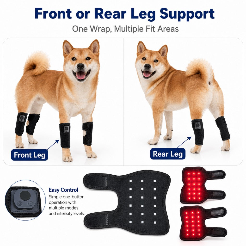 Rechargeable Red Light Therapy Dog Knee Wrap for Senior Dogs