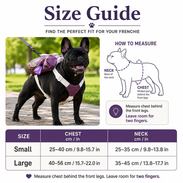 Frenchie Adventure Backpack Harness for Daily Walks