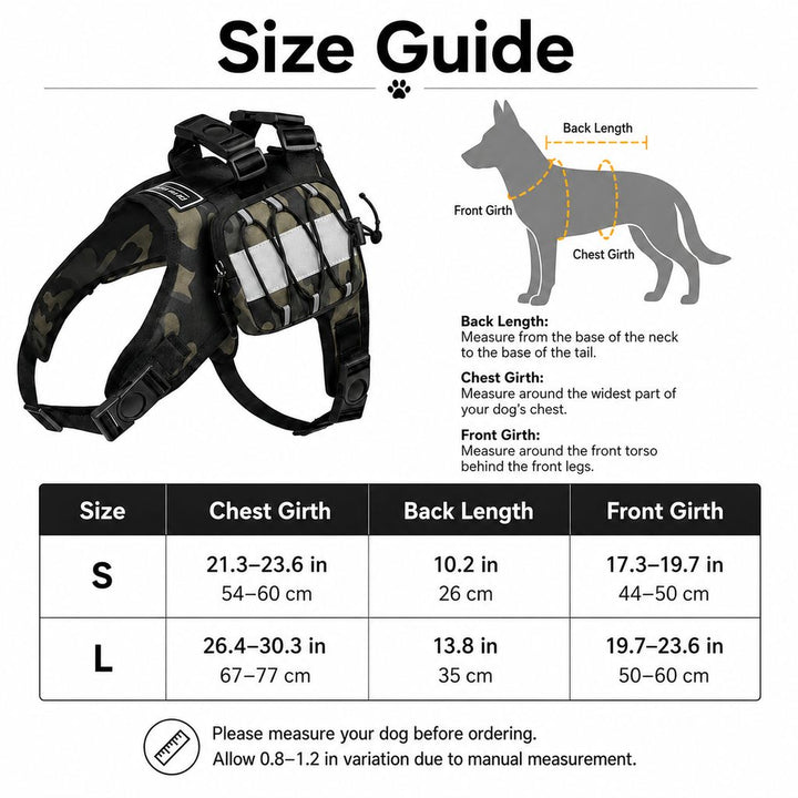 Frenchie Tactical Dog Vest Backpack for Daily Walks