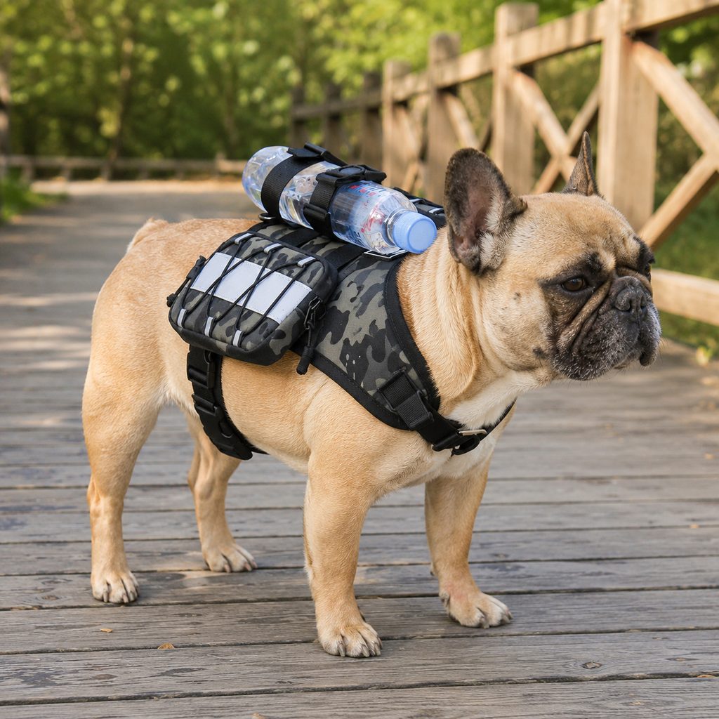 Frenchie Tactical Dog Vest Backpack for Daily Walks