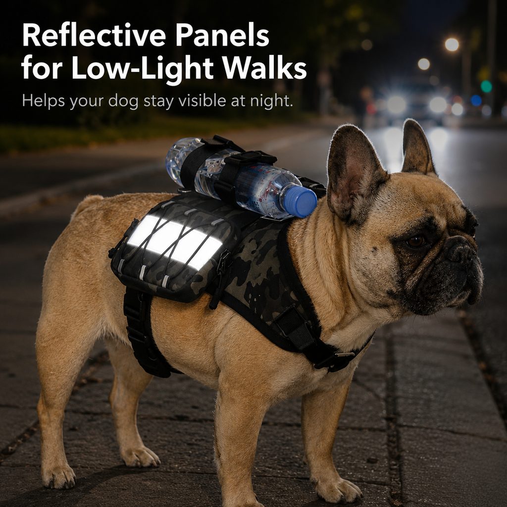 Frenchie Tactical Dog Vest Backpack for Daily Walks