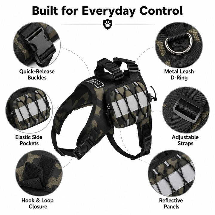 Frenchie Tactical Dog Vest Backpack for Daily Walks