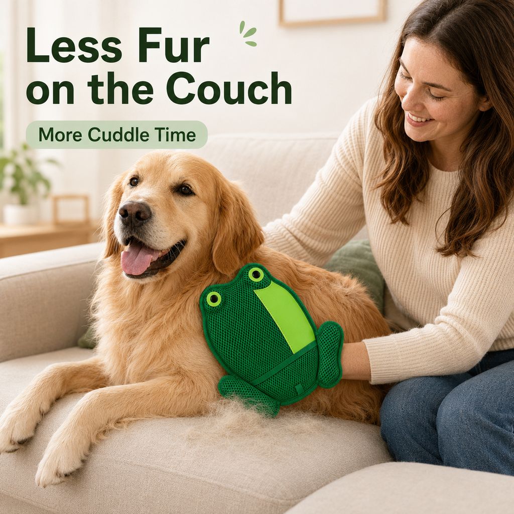 Froggy Pet Hair Removal Grooming Mitt for Cats & Dogs
