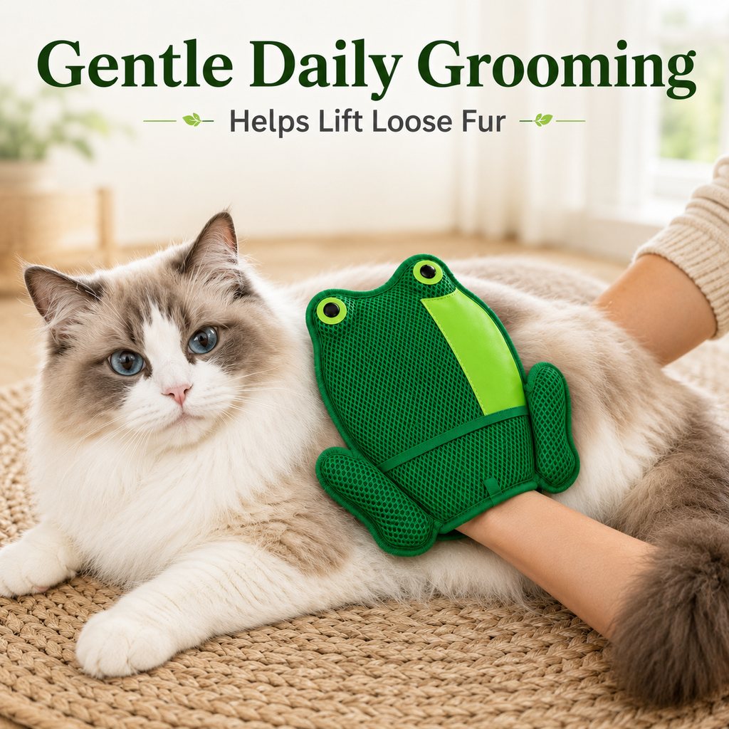Froggy Pet Hair Removal Grooming Mitt for Cats & Dogs