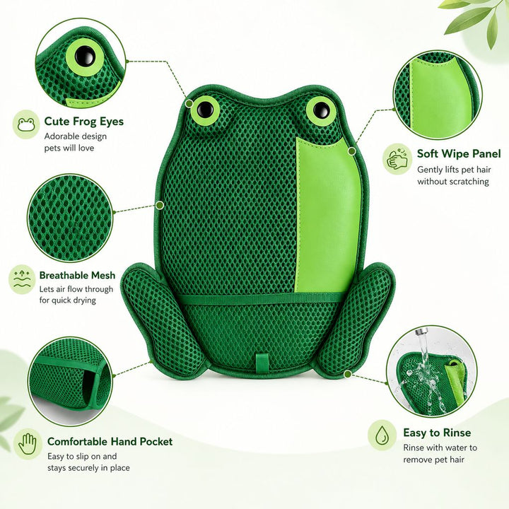 Froggy Pet Hair Removal Grooming Mitt for Cats & Dogs