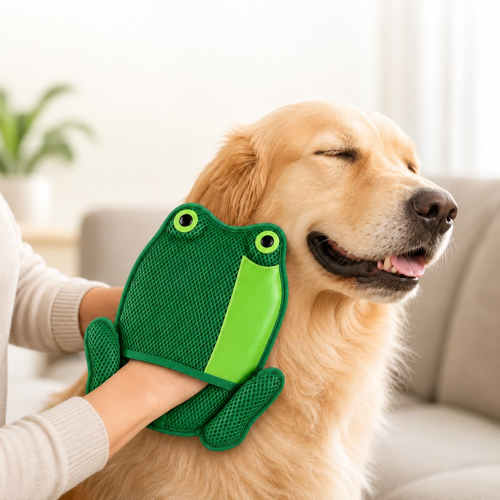 Froggy Pet Hair Removal Grooming Mitt for Cats & Dogs
