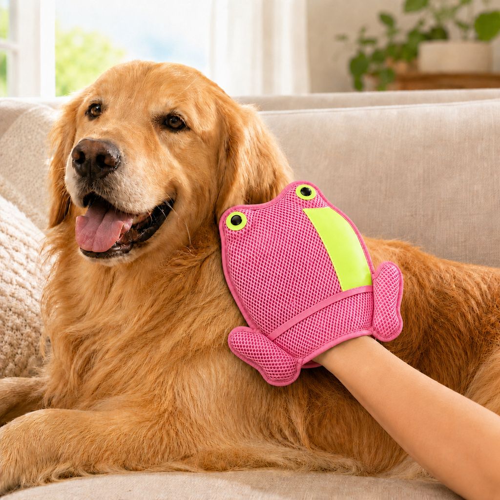 Froggy Pet Hair Removal Grooming Mitt for Cats & Dogs