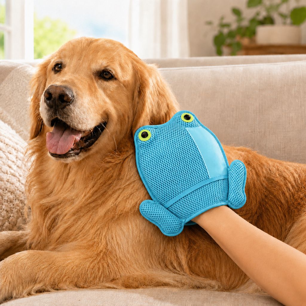 Froggy Pet Hair Removal Grooming Mitt for Cats & Dogs